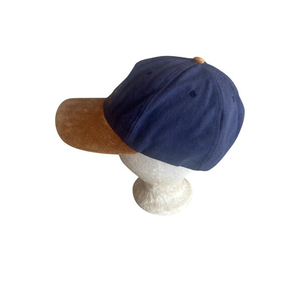 Breckenridge Embroidered Blue Cotton Cap  Suede Brim Adjustable Fit - Picture 2 of 6